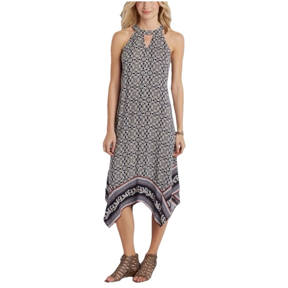 Maurice’s Patterned Midi Dress with Hanky Hem Size L